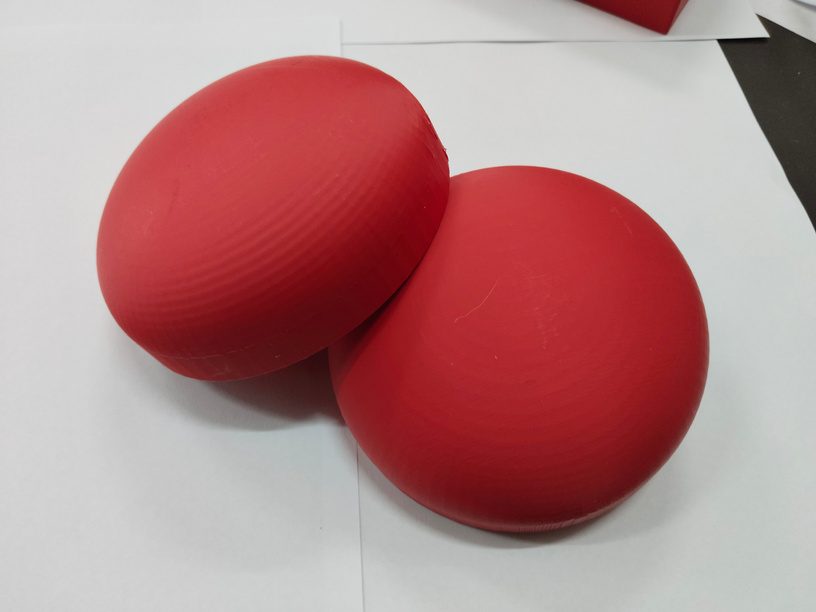 Rounded 3D-printed wheel shells