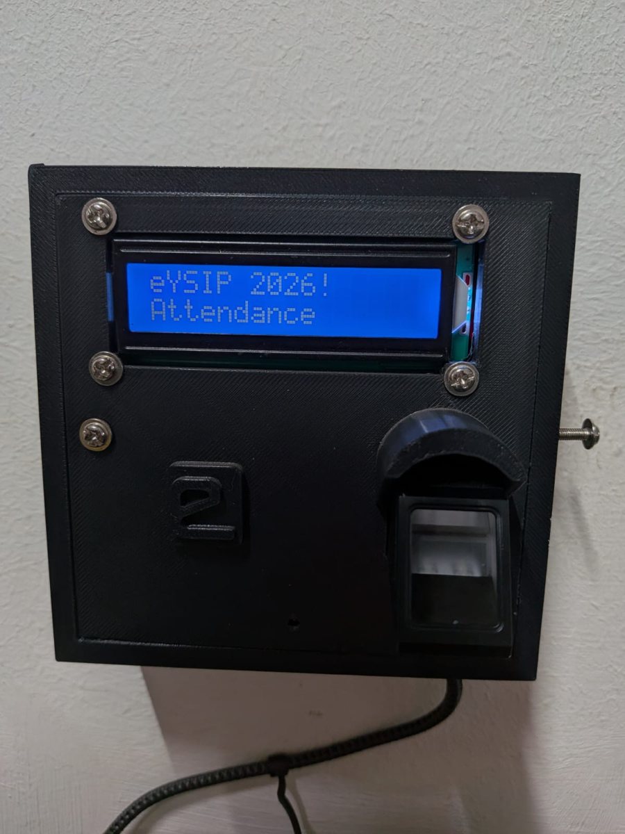 Attendance device, front view