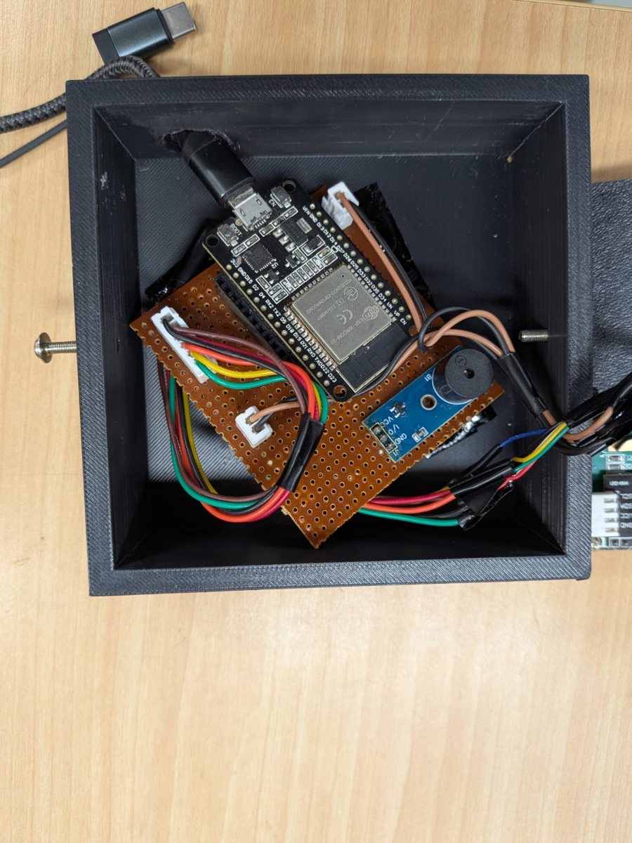 ESP32 board inside the enclosure
