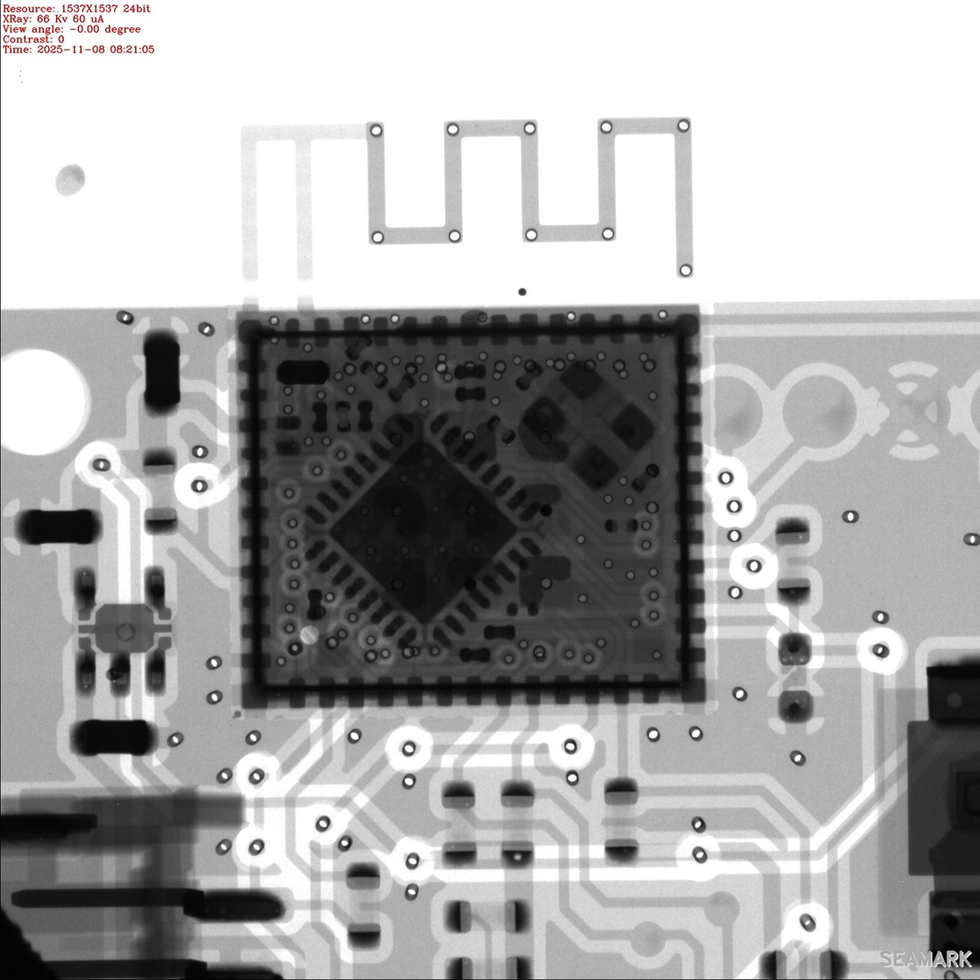 X-ray inspection of the assembled board